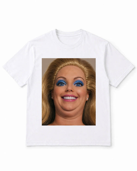 Meme-Puppen-T-Shirt mit lustigem Puppengesicht – 100 % Baumwolle