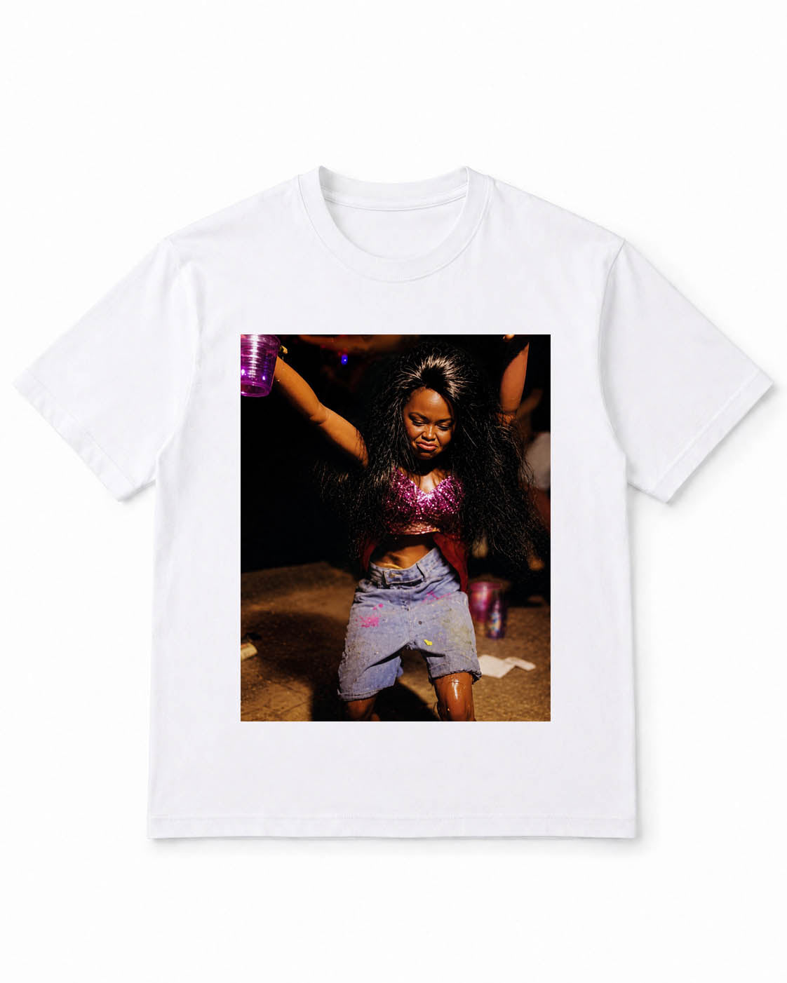 Meme Doll T-Shirt with Party Dance Floor Energy Print – 100% Cotton