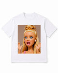 Meme Doll T-Shirt with Shocked Blonde Doll Expression – 100% Cotton