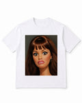 Meme Doll T-Shirt with Wide-Eyed Brunette Doll Stare – 100% Cotton