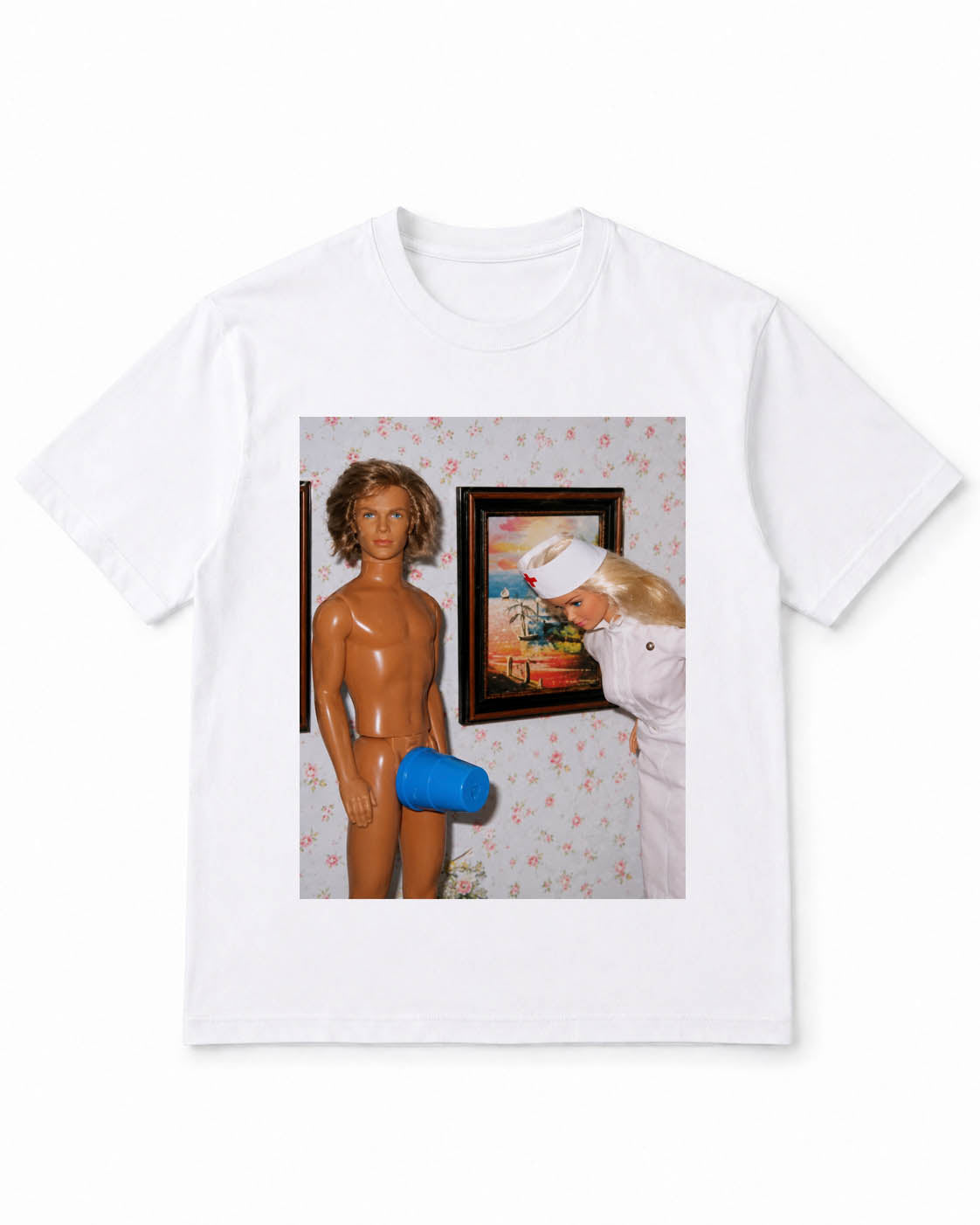 Meme Doll T-Shirt with Awkward Medical Checkup Scene – 100% Cotton