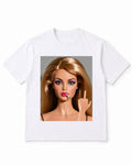 Meme Doll T-Shirt with Smoking Rebel Doll Attitude – 100% Cotton