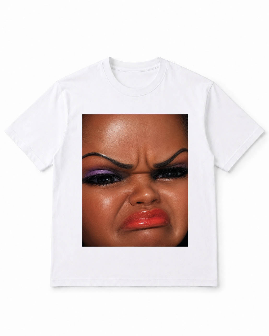 Meme-Puppen-T-Shirt mit extremem Seitenblick – 100 % Baumwolle