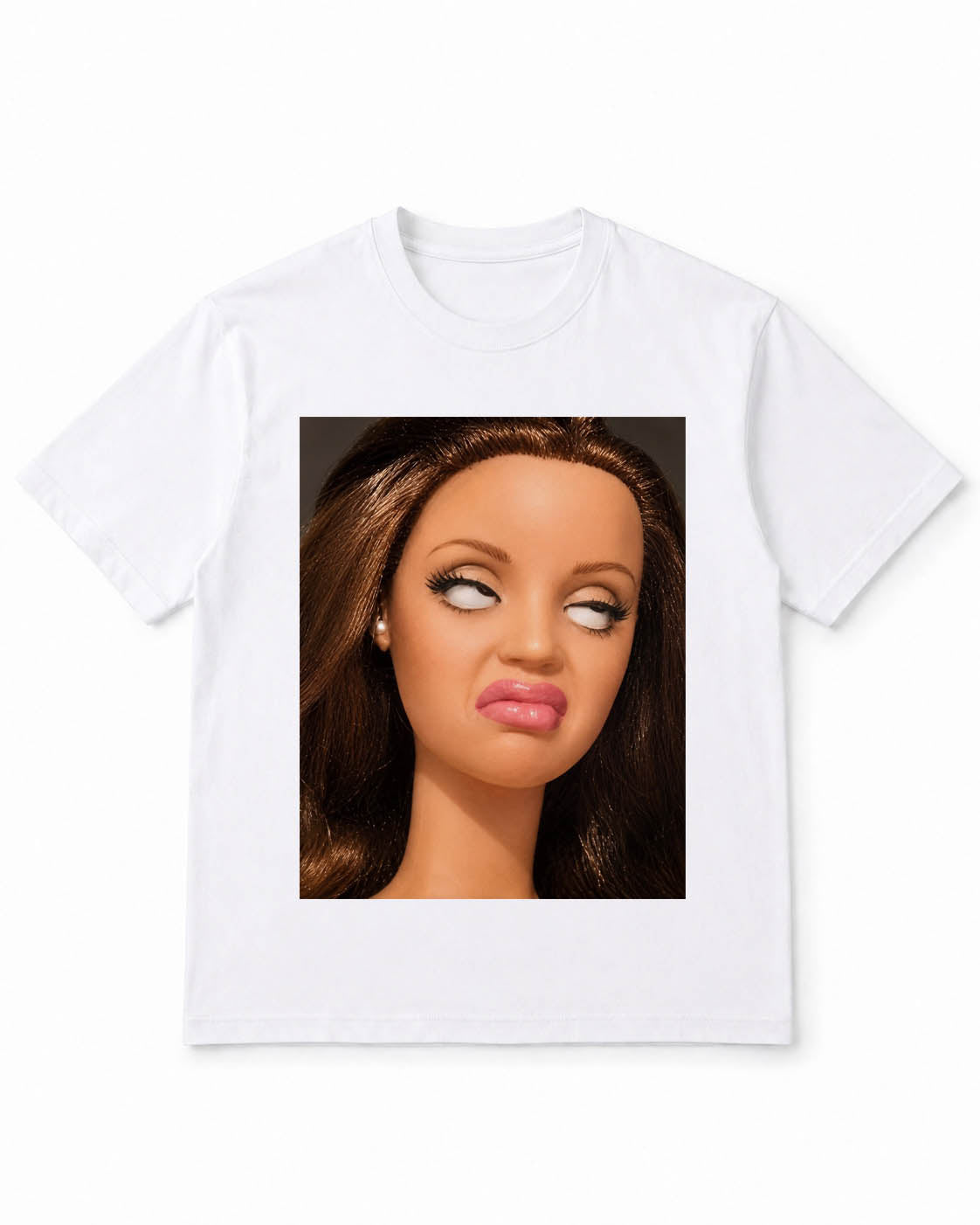 Meme-Puppen-T-Shirt mit epischem Seitenblick – 100 % Baumwolle