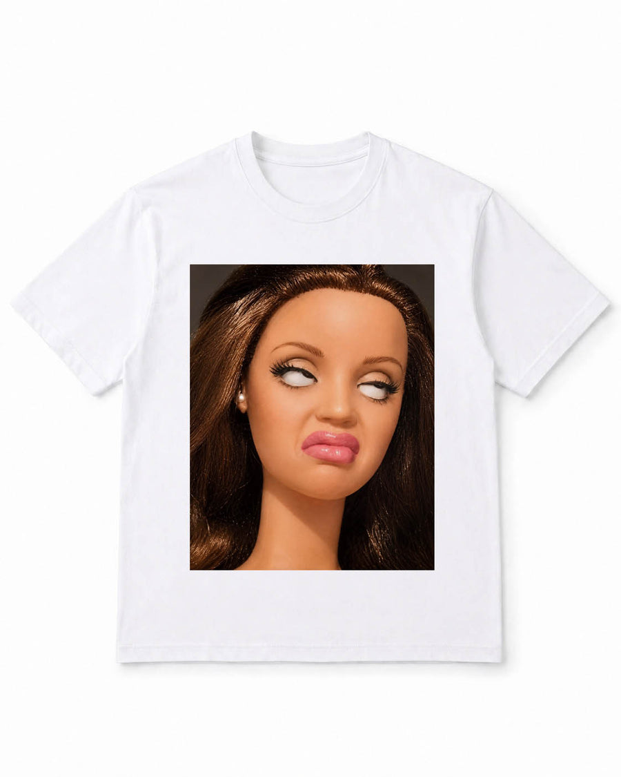 Meme-Puppen-T-Shirt mit epischem Seitenblick – 100 % Baumwolle
