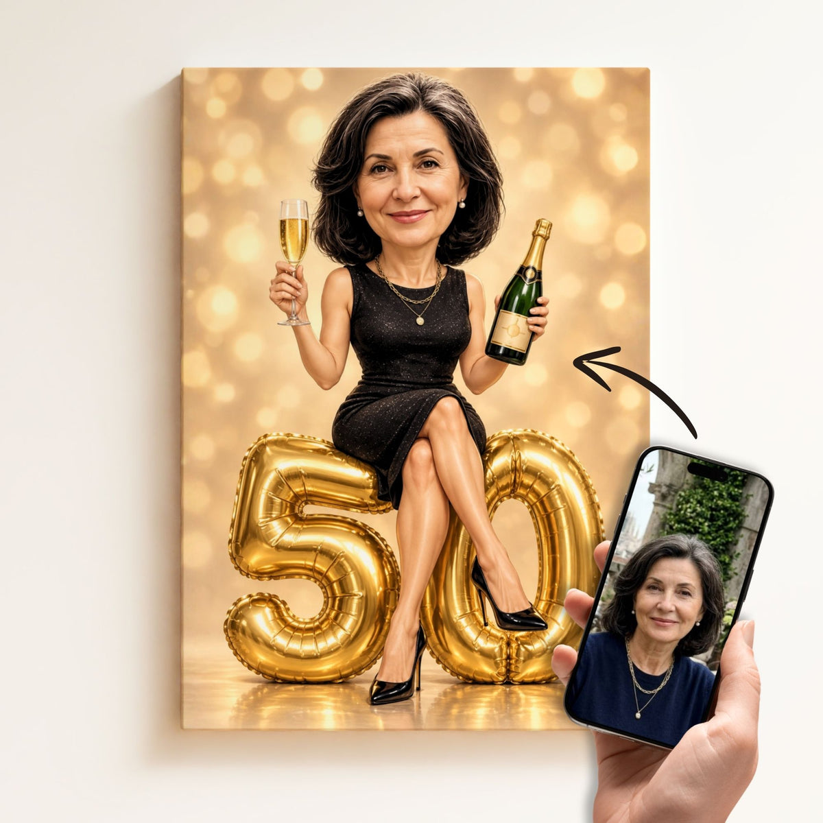 Personalisierte Geburtstagskarikatur von deinem Foto