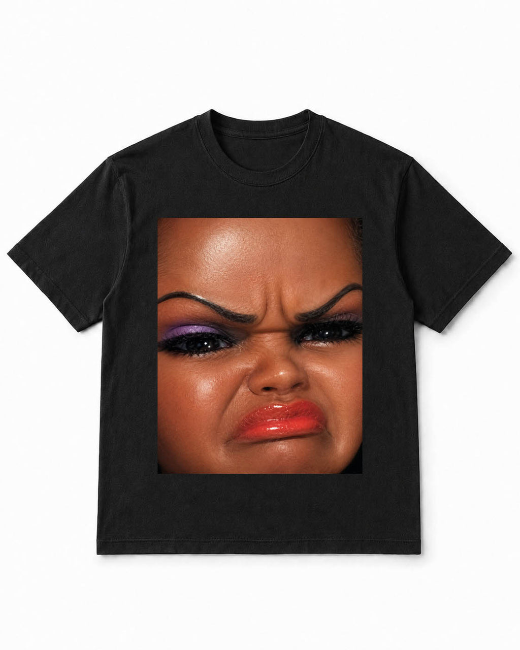Meme Doll T-Shirt with Extreme Side-Eye Expression – 100% Cotton